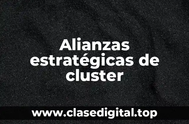 Alianzas estratégicas de cluster