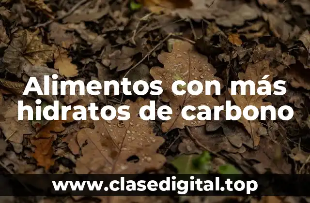 Alimentos con más hidratos de carbono