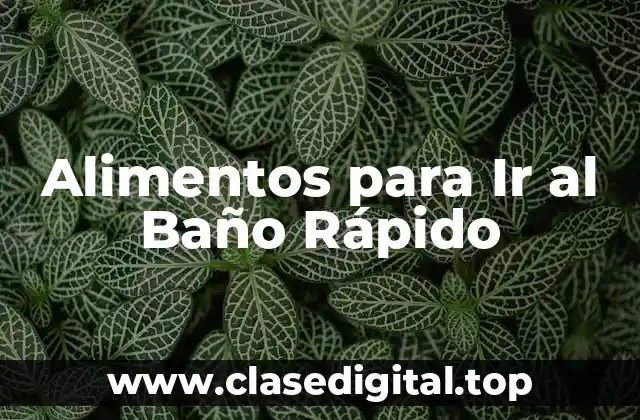 Alimentos para Ir al Baño Rápido