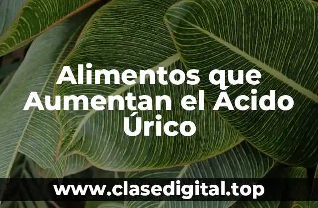 Alimentos que Aumentan el Ácido Úrico