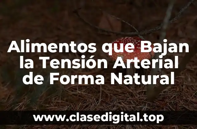 Alimentos que Bajan la Tensión Arterial de Forma Natural