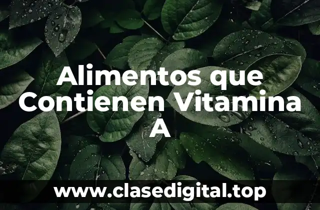 ¿Qué es la Vitamina A y por qué es Importante?