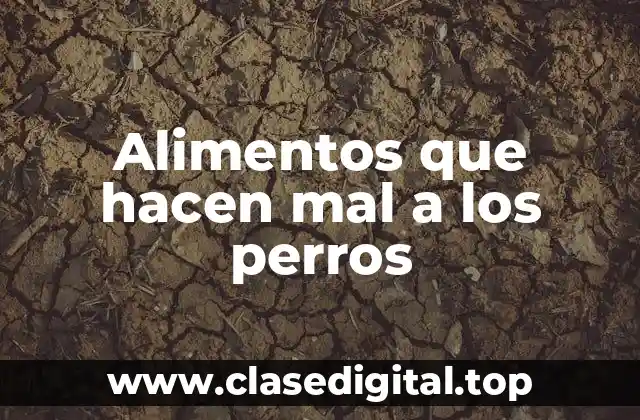 Alimentos que hacen mal a los perros