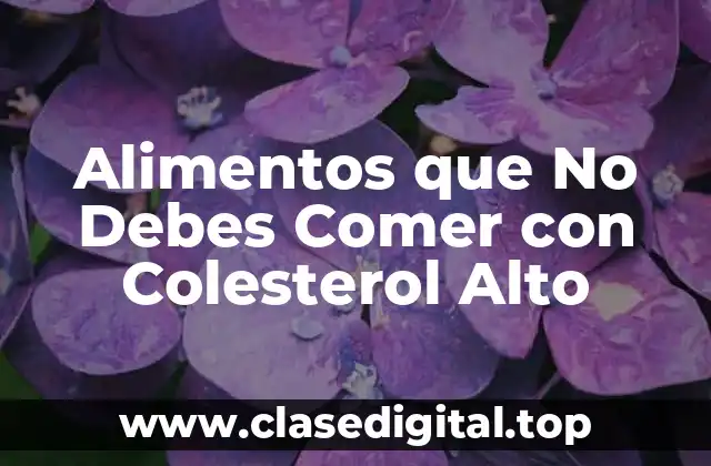 Alimentos que No Debes Comer con Colesterol Alto