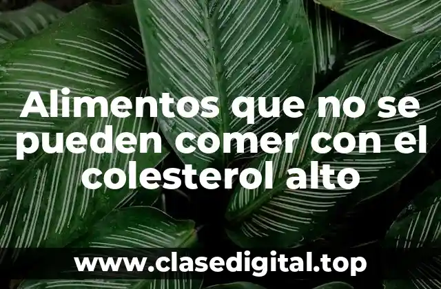 Alimentos que no se pueden comer con el colesterol alto