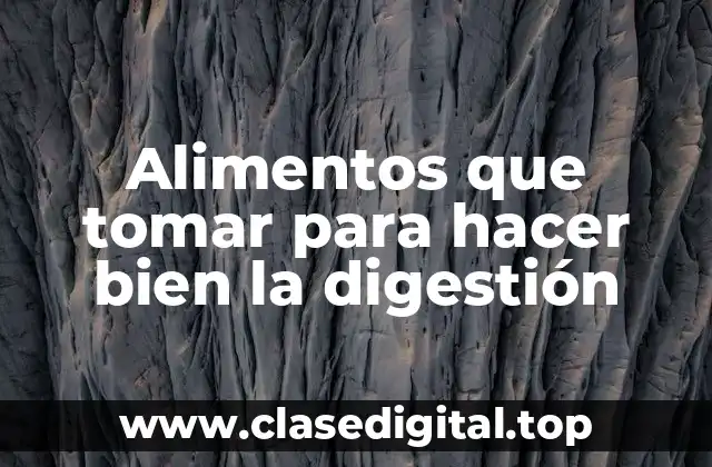 Alimentos que tomar para hacer bien la digestión