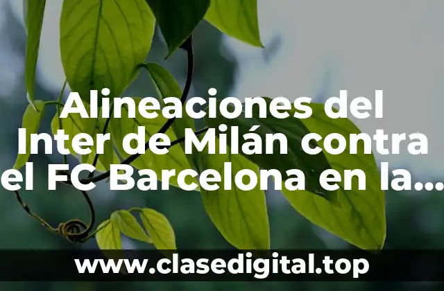 Análisis de las alineaciones del Inter de Milán en la Champions League