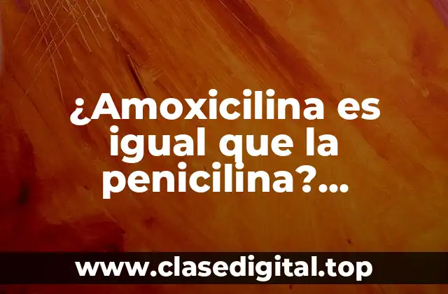 ¿Amoxicilina es igual que la penicilina? Diferencias y similitudes