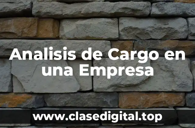 Analisis de Cargo en una Empresa