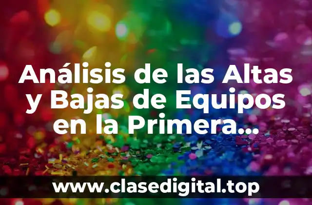 Análisis de las Altas y Bajas de Equipos en la Primera División