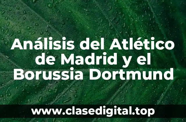Análisis del Atlético de Madrid y el Borussia Dortmund
