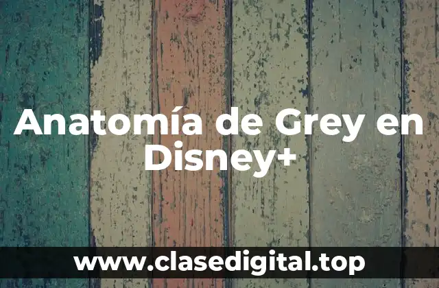 Anatomía de Grey en Disney+