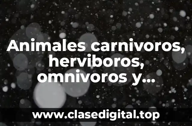Animales carnivoros, herviboros, omnivoros y insectivoros