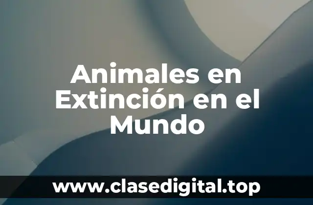 Animales en Extinción en el Mundo