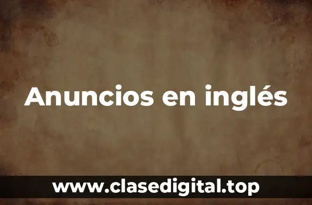Anuncios en inglés