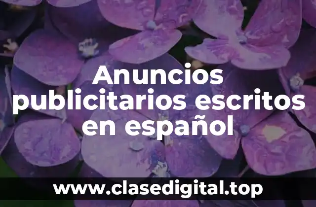 Anuncios publicitarios escritos en español