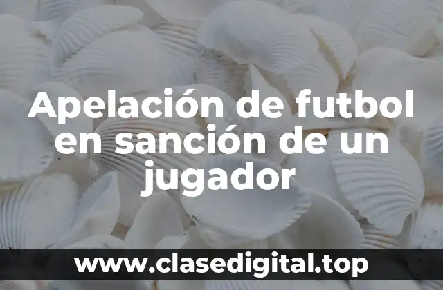 Apelación de futbol en sanción de un jugador