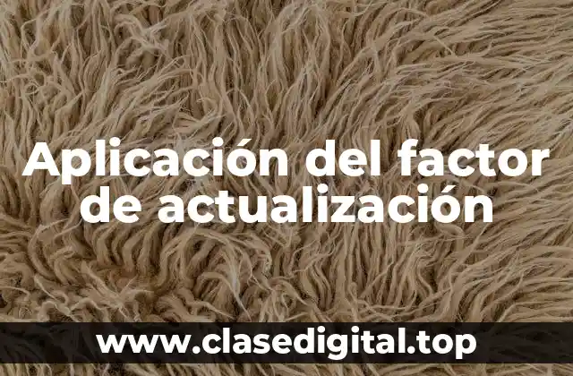 Ejemplos de aplicación del factor de actualización