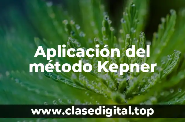 Aplicación del método Kepner