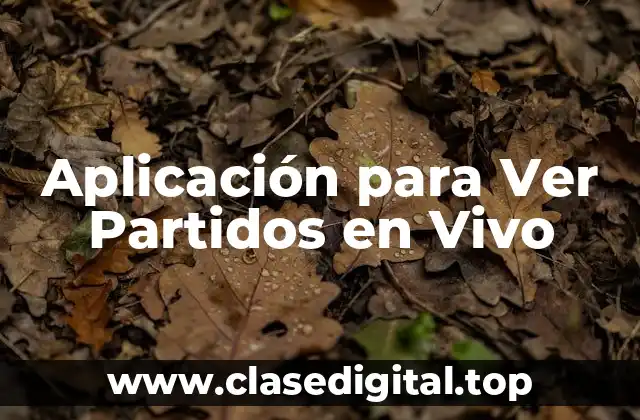 Aplicación para Ver Partidos en Vivo