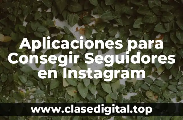 Aplicaciones para Consegir Seguidores en Instagram