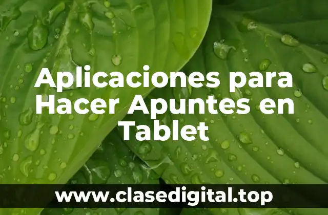 Aplicaciones para Hacer Apuntes en Tablet