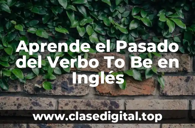 La Conjugación del Verbo To Be en el Pasado Simple