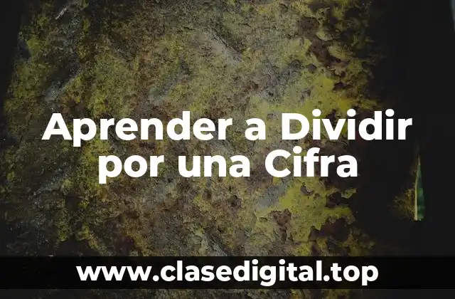 Aprender a Dividir por una Cifra
