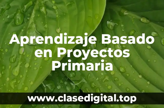 Aprendizaje Basado en Proyectos Primaria
