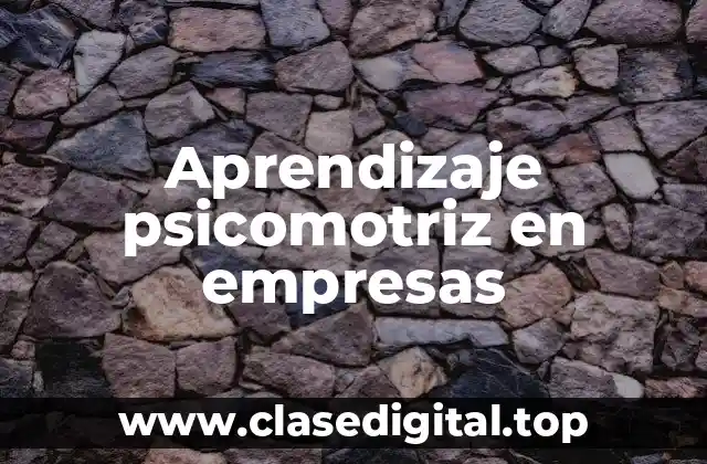 Aprendizaje psicomotriz en empresas