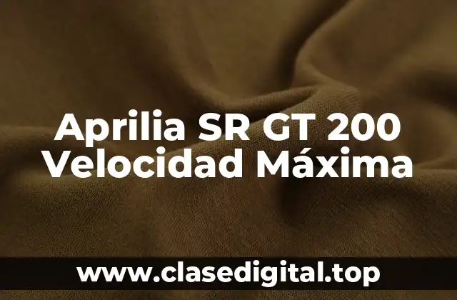 Aprilia SR GT 200 Velocidad Máxima