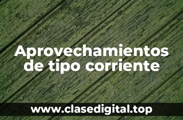 Aprovechamientos de tipo corriente