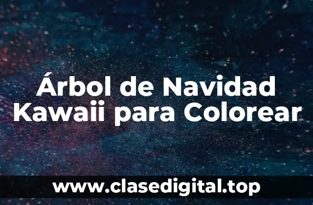 Árbol de Navidad Kawaii para Colorear