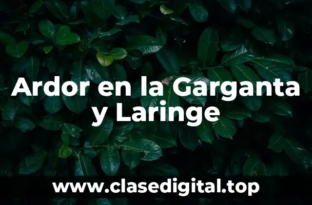 ¿Cuáles son las Causas del Ardor en la Garganta y Laringe?