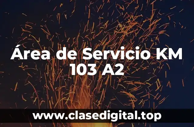 Ubicación y Accesibilidad del Área de Servicio KM 103 A2