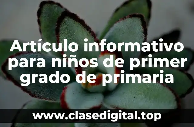 Artículo informativo para niños de primer grado de primaria