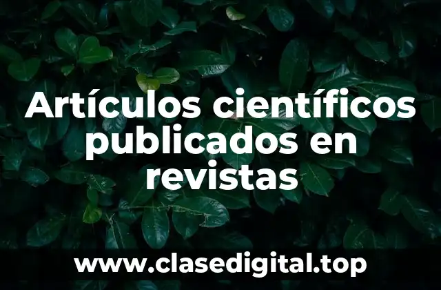 Artículos científicos publicados en revistas