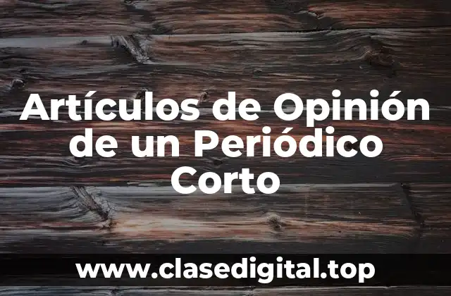 Artículos de Opinión de un Periódico Corto