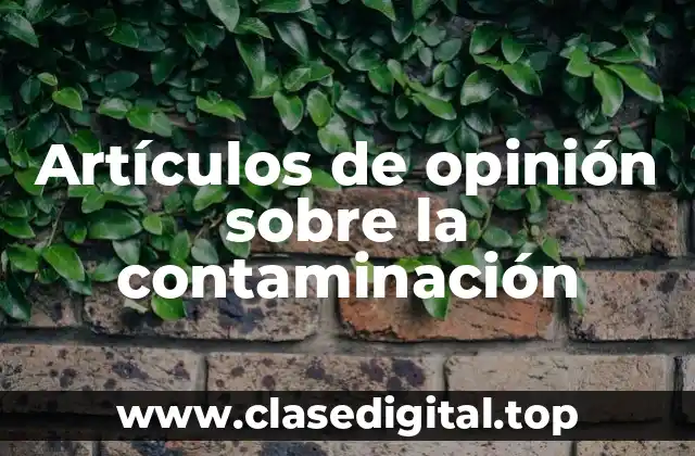 Artículos de opinión sobre la contaminación