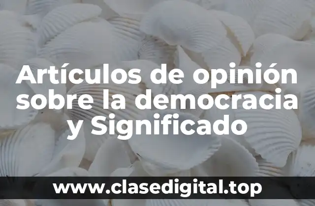 Artículos de opinión sobre la democracia y Significado