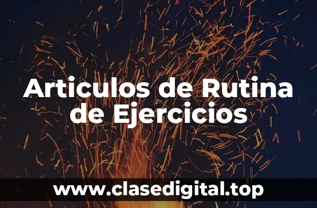 Articulos de Rutina de Ejercicios