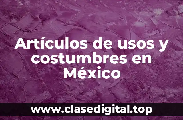 Ejemplos de artículos de usos y costumbres en México