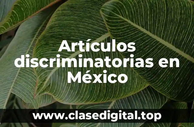 Artículos discriminatorias en México