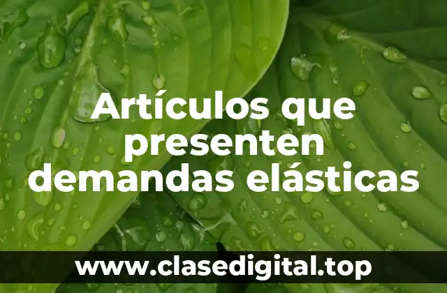 Artículos que presenten demandas elásticas