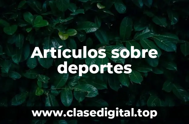 Artículos sobre deportes