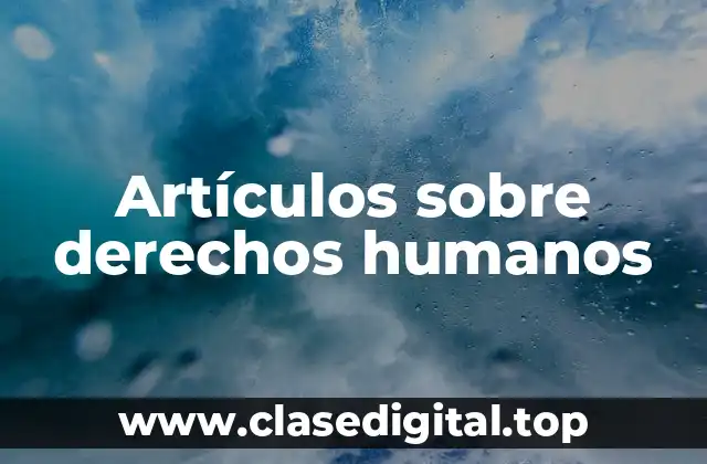 Artículos sobre derechos humanos