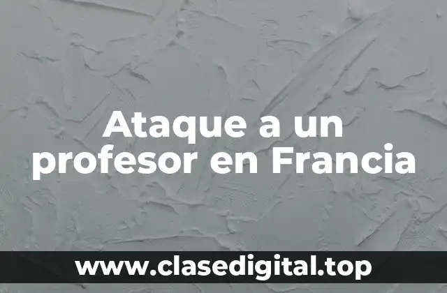 Ataque a un profesor en Francia