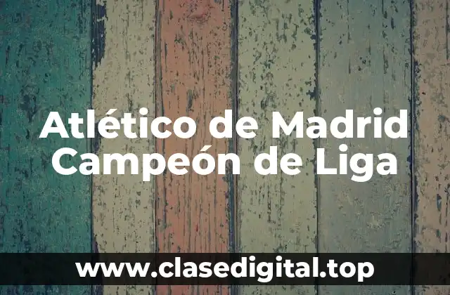 Atlético de Madrid Campeón de Liga