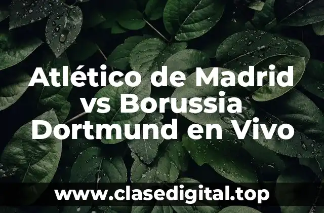 Atlético de Madrid vs Borussia Dortmund en Vivo