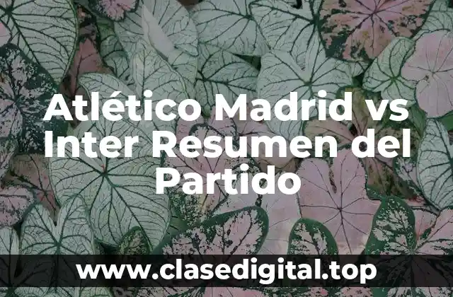 Atlético Madrid vs Inter Resumen del Partido